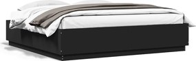 vidaXL Cadru de pat, negru, 200x200 cm, lemn prelucrat