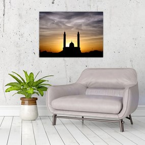 Tablou pe sticlă cu obiect istoric (70x50 cm)