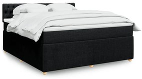 3287544 vidaXL Pat box spring cu saltea, negru, 180x200 cm, catifea