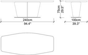 Masă lemn masiv de dining Viera Personalizabilă - 300 cm