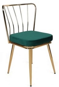 Set de scaune de sufragerie Yildiz Green and Gold,2 buc., 2 buc.