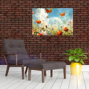 Tablou - Fluturi pe pajiștea de vară (90x60 cm)