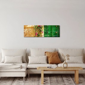 Tablou - Ușă veche (cu ceas) (90x30 cm)