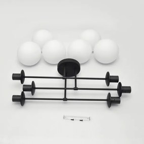 Lustră aplicată MOON 6xE27/15W/230V negru