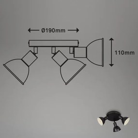 Spot Briloner 2674-035 RETRO 3xE14/25W/230V negru