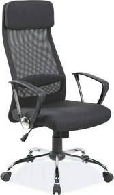 Scaun de birou Q-345, negru, stofa mesh/metal/plastic, 62x49x118/128 c