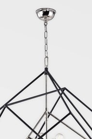 Lustra suspendata LUX design geometric ROUNDOUT nichel lustruit, cu 9 surse de lumina