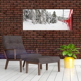 Tablou - Tren într-un peisaj înzăpezit (120x50 cm)