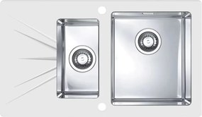 Chiuveta inox Alveus Karat 20 inox - alb 86x50 cm dreapta