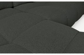 Canapea colțar extensibil ALMADA, tapițată, cu spațiu de depozitare, formă L, orientare stânga, antracit