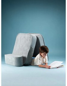 Fotoliu de copii verde mentă cu tapițerie din catifea reiată Flip – Wigiwama