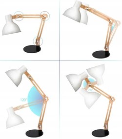 Lampă de masă 1xE27/40W/230V albă/neagră