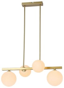 Lustră albă/aurie cu abajur din sticlă Kama – Candellux Lighting