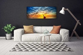 Tablou pe panza canvas Abstract Art Galben Albastru Roșu