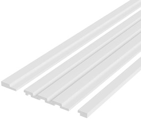 Panou riflaj decorativ 3D din polimer rigid, model Groove - 12.2x1.2x250 cm