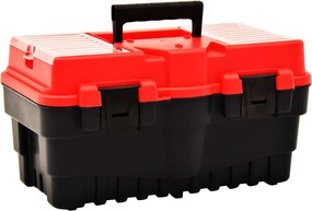 vidaXL Cutie de scule, roșu, 462x256x242 mm, plastic