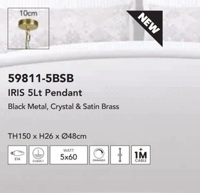 Lustra suspendata eleganta cu cristale Iris 5Lt