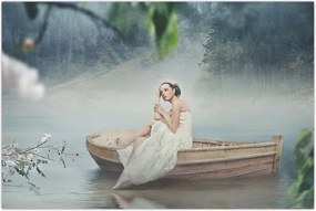 Tablou - Femeia pe barcă (90x60 cm)