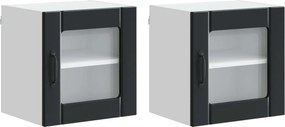 vidaXL Dulap de bucătărie 2 pcs Negru 40 x 31 x 40 cm Lemn compozit