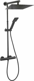 Coloana de dus cu baterie termostatata negru mat Ferro Trevi Square