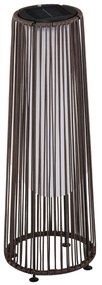 Outsunny Lanternă Solară de Grădină cu Panou de Încărcare, Lampă solară de Exterior din Metal și Ratan, Ø21.5x61 cm, Maro | Aosom Romania