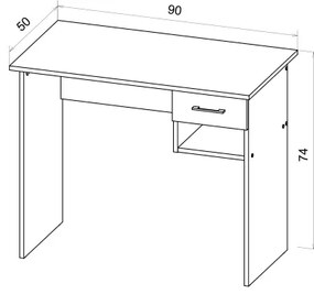 Birou RICO, stejar artisan/gri
