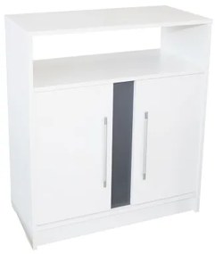 Comoda Verona 2 usi, Alb/Gri, 75 x 87 x 39 cm
