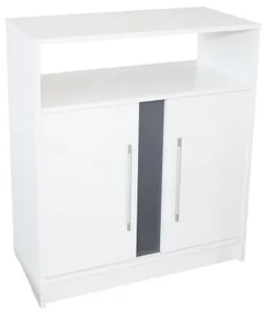 Comoda Verona 2 usi, Alb/Gri, 75 x 87 x 39 cm