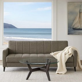 Canapea extensibila cu lada de depozitare living 215x85x90 cm – stofă, maro – Hilton