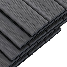 Outsunny, gresie exterior, set de 11 placi, 30x30x2.2 cm, gri | Aosom Ro