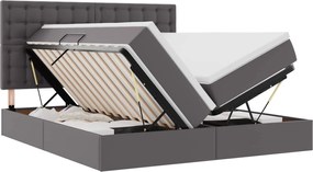 vidaXL Pat cu saltea și spațiu de depozitare Gri 180 x 200 cm