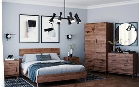 Dulap lemn masiv Timeless 3 Sertare 2 Uși Whisky, 100 × 55 × 200 cm