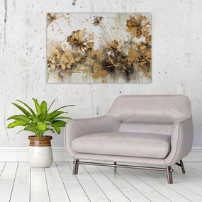 Tablou - pictură abstractă florală (90x60 cm)