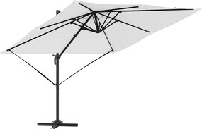 vidaXL Parasol Roma Bej 286 x 284 x 265 cm Aluminiu și poliester