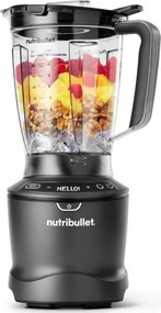 Blender Nutribullet Smart Sense 1500 Combo NBF550DG, 1500 W, 1,8 l, 5 viteze, Adaptare inteligenta a vitezei, Fara BPA, Negru/Gri