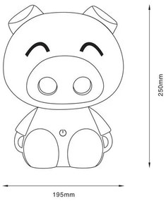 Lampă LED tactilă de masă pentru copii Zuma Line KDR-603B-PK PIG LED/3W/230V