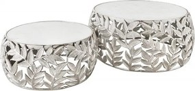 Set de 2 masute design unicat realizate manual Abstract Leaf argintiu