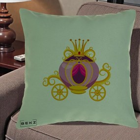 Perna Decorativa Trasura Regala Aurie, 40x40 cm, Verde, Husa Detasabila, Perna Inclusa, BEKZ®