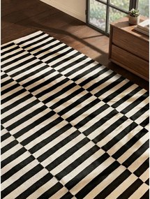 Covor negru-alb reversibil/țesut manual din lână 200x300 cm Donna – Hanse Home