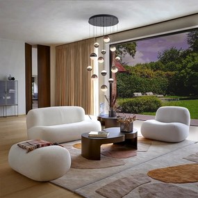 Lustra cu 13 pendule LED design modern Orbes