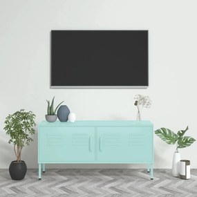 336230 vidaXL Comodă TV, verde mentă, 105x35x50 cm, oțel