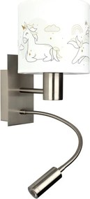 Brilagi - Lampă LED flexibilă BOBO 1xE27/25W/230V + LED/3W m. crom/alb/cu unicorni