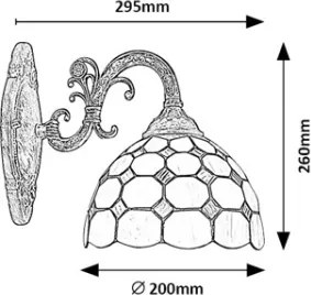 Brilagi - Aplică de perete Tiffany DORAN din vitralii, 1xE27/40W/230V