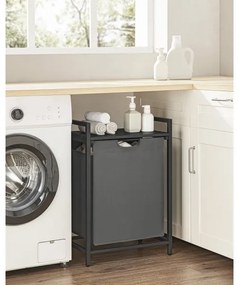 Coș pentru rufe REX, negru/gri