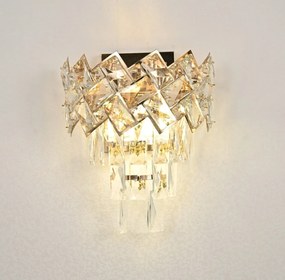 Aplica Textura Cristal, Metal, 2 X E14, Auriu