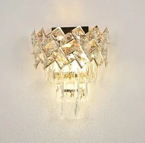 Aplica Textura Cristal, Metal, 2 X E14, Auriu