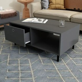 Masuta cafea Nando cu sertar,living,culoare antracit,100 cm