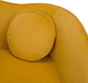 Fotoliu de design, ţesătură Velvet galbenă/gold crom auriu, EZIO