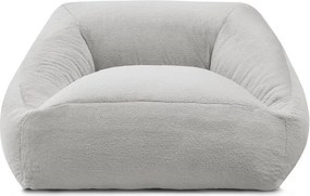 Fotoliu bean bag gri deschis cu tapițerie din blană artificială Lilibet – Bobochic Paris