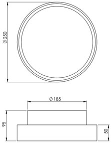 Fabas 3229/61/102 - Plafoniera baie HATTON 1xE27/42W/230V IP65